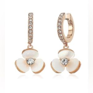 Kate Spade Mini Hoops flower earrings (rose gold) - brand new